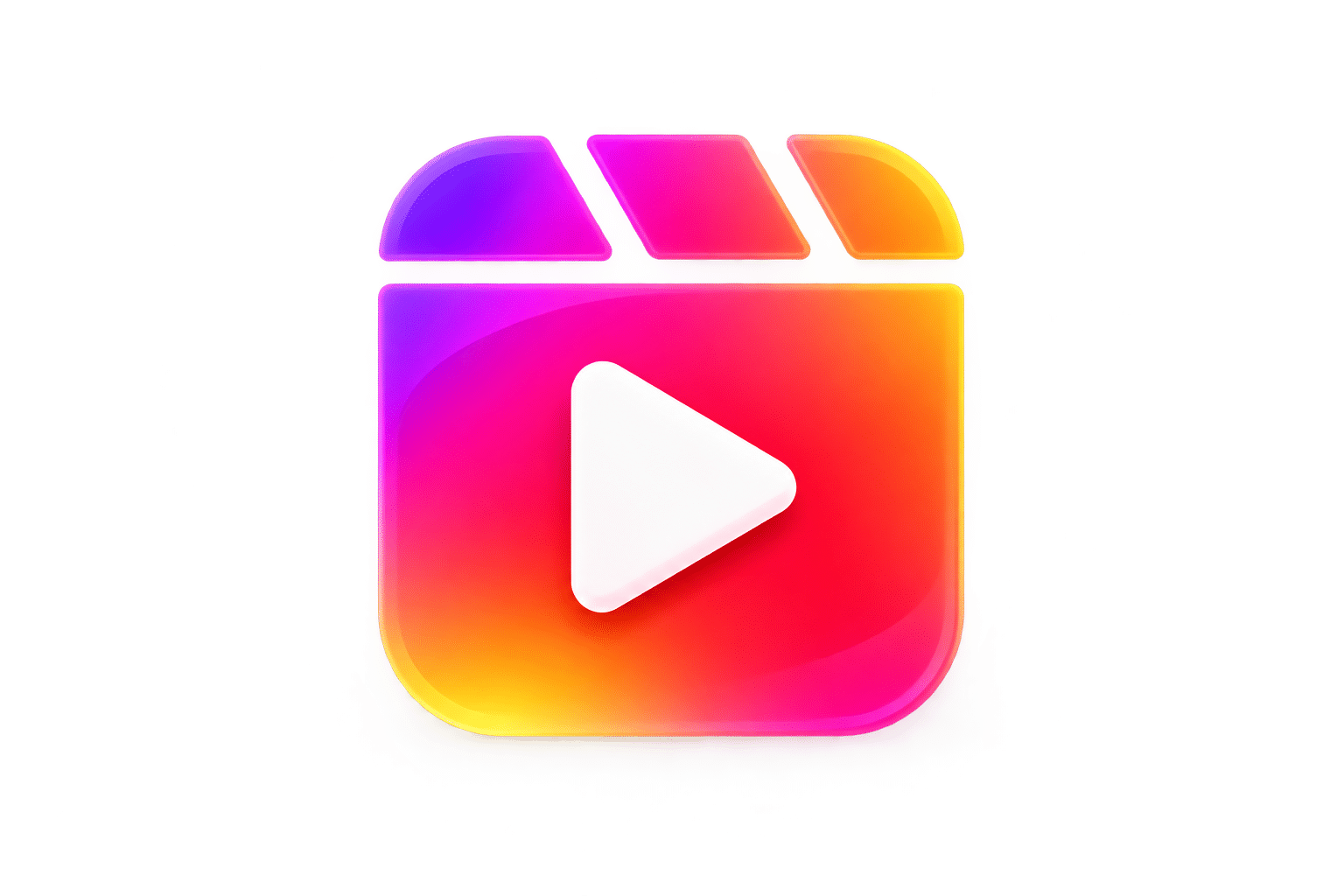 Glossy Neon Reels Play Icon