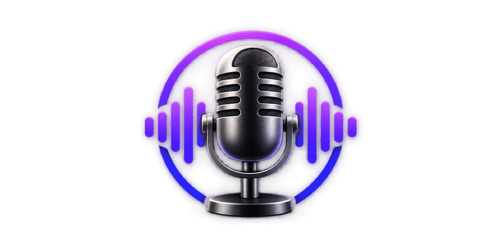 Neon Podcast Microphone Icon